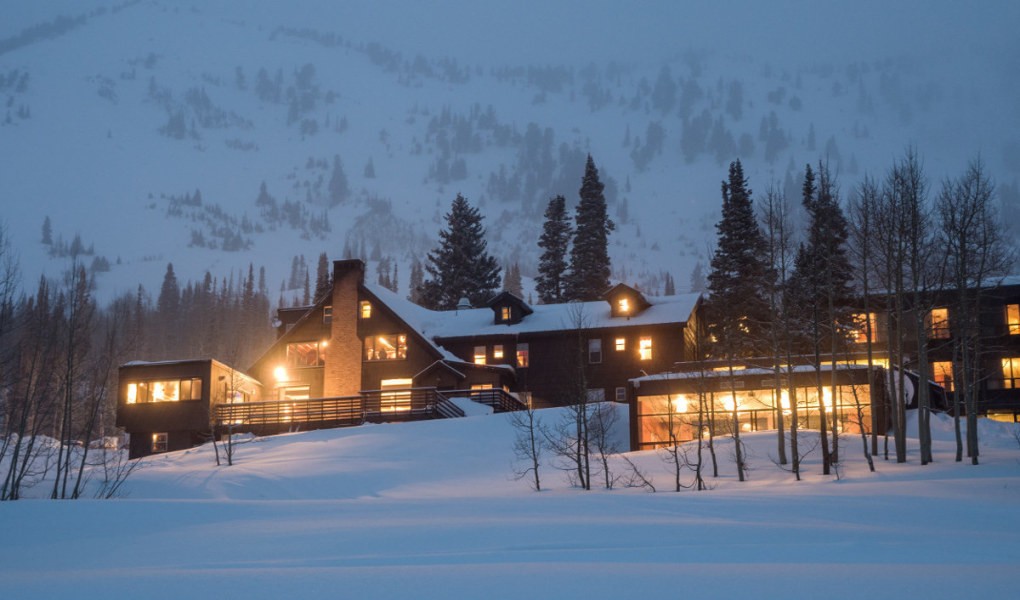 Alta Lodge at night